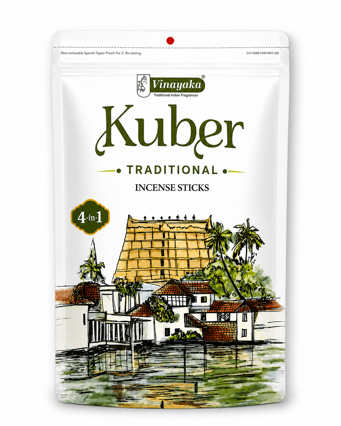 Kuber Traditional Incense Sticks 4-in-1 Divine Pooja Agarbatti